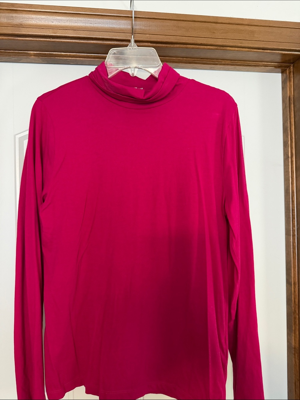J. Crew Long Sleeve Turtleneck Top in Fuchsia